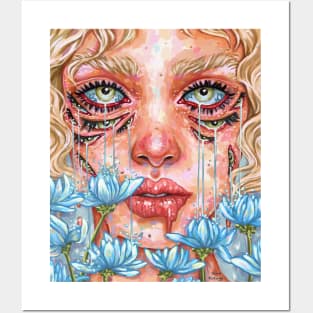 Watering flowers Posters and Art